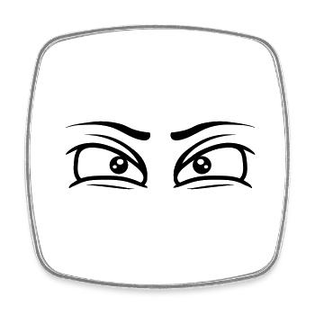 Augen konzentrierter Blick - Viereckiger Kühlschrankmagnet - Weiß - Vorne
