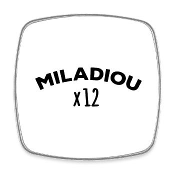 Miladiou 12 Aveyron - Magnet carré - blanc - Devant