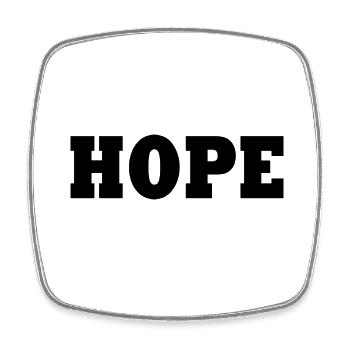 Hope - Viereckiger Kühlschrankmagnet - Weiß - Vorne