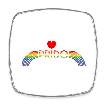 Regenbogen pride rainbow herz - Viereckiger Kühlschrankmagnet - Weiß - Vorne