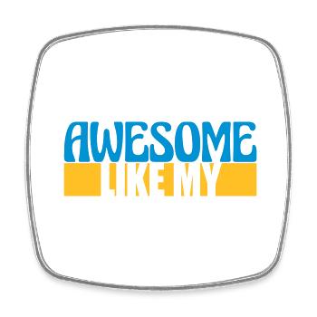Template Vorlage Awesome Like - Square fridge magnet - white - Front