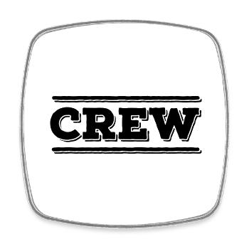 CREW Mitglied Team Staff Gruppe Mannschaft Kollege - Viereckiger Kühlschrankmagnet - Weiß - Vorne