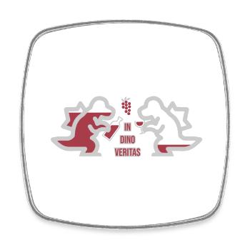 In Dino Veritas (Dinosaurier-Wein-Edition) - Viereckiger Kühlschrankmagnet - Weiß - Vorne