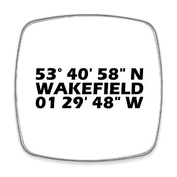 Wakefield coordinates - Square fridge magnet - white - Front