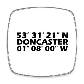 Doncaster Coordinates - Square fridge magnet - white - Front