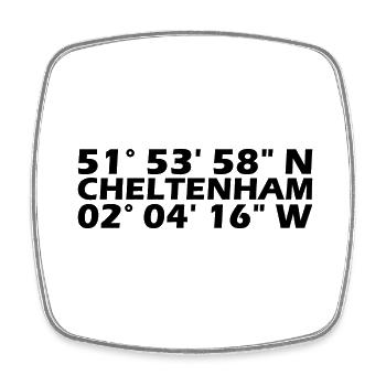 Cheltenham Coordinates - Square fridge magnet - white - Front