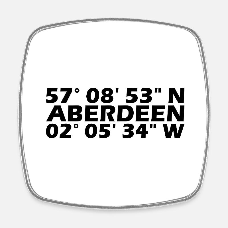 Coordonnées d’Aberdeen - Magnet carré - blanc