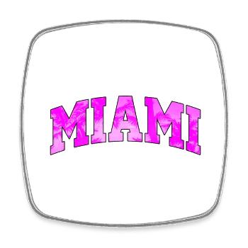 Miami-Logo: College-Design mit tropischem Flair - Viereckiger Kühlschrankmagnet - Weiß - Vorne