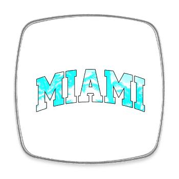 Miami-Logo: College-Design mit tropischem Flair - Viereckiger Kühlschrankmagnet - Weiß - Vorne