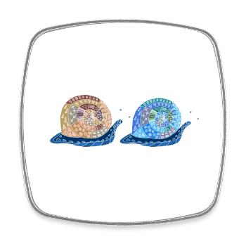 Snails - Square fridge magnet - white - Front