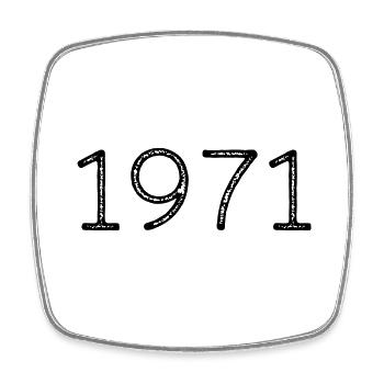 Year of birth 1971 Gift - Square fridge magnet - white - Front