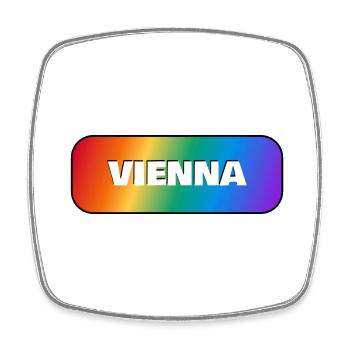 ARC-EN-CIEL DE LA FIERTÉ DE VIENNE - Magnet carré - blanc - Devant