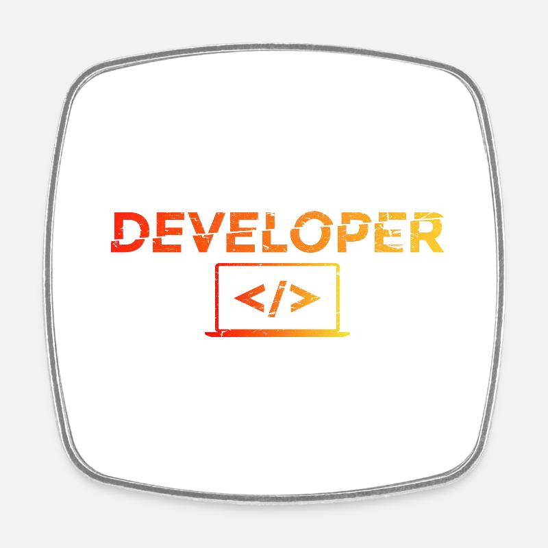 Developer - Informatik IT EDV PC Computer Shirt - Square fridge magnet - white