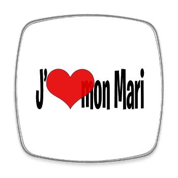 J 'aime mon mari - Magnet carré - blanc - Devant