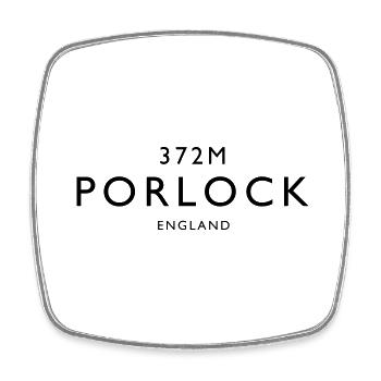 Porlock Cycling Climb - Square fridge magnet - white - Front