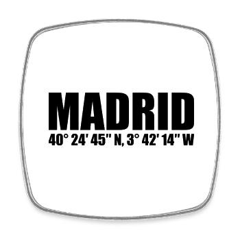 Madrid Koordinaten - Viereckiger Kühlschrankmagnet - Weiß - Vorne