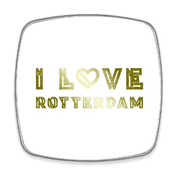 I Love Rotterdam - Viereckiger Kühlschrankmagnet - Weiß - Vorne