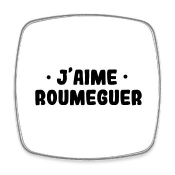 J'aime roumeguer expression Aveyron - Magnet carré - blanc - Devant