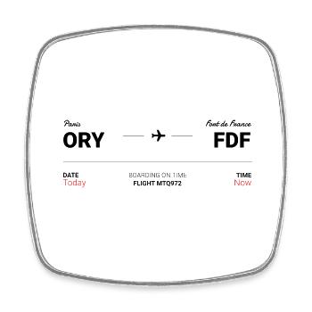 Paris - Fort de France - Square fridge magnet - white - Front