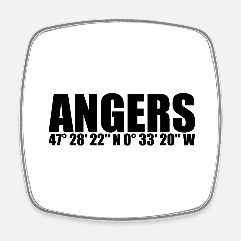 Coordonnées d’Angers - Magnet carré - blanc