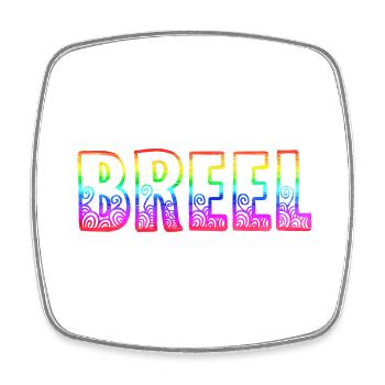 breel rs regenbogen - Viereckiger Kühlschrankmagnet - Weiß - Vorne