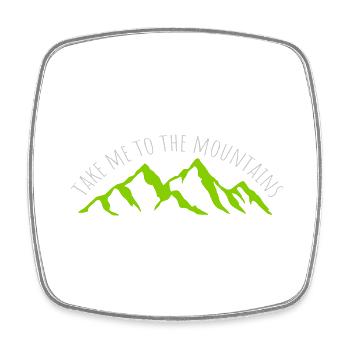To the mountains quote - Square fridge magnet - white - Front