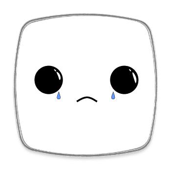 Cute sad face - Viereckiger Kühlschrankmagnet - Weiß - Vorne