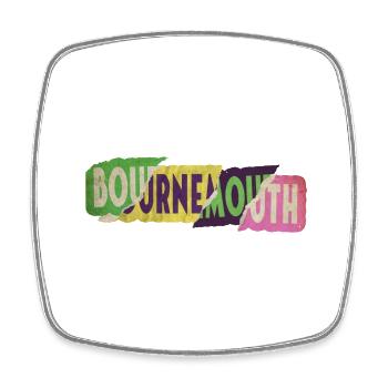 Bournemouth Angleterre UK City Font Punk Retro - Magnet carré - blanc - Devant