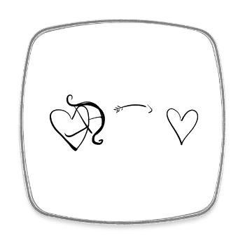 bogen schießen pfeil herz liebe symbol - Viereckiger Kühlschrankmagnet - Weiß - Vorne