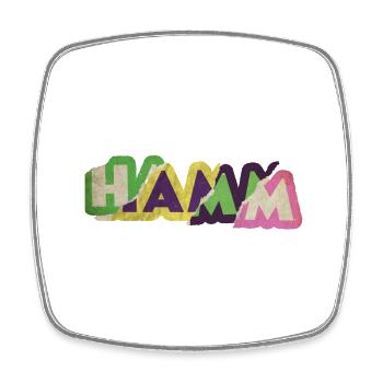 Hamm Deutschland Stadt Schrift Punk Retro - Viereckiger Kühlschrankmagnet - Weiß - Vorne