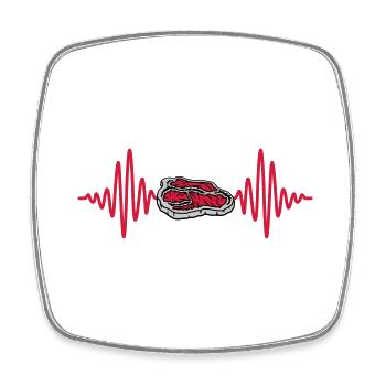 Puls Steak Grillmeister Barbecue - Square fridge magnet - white - Front