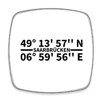 Coordonnées de Sarrebruck - Magnet carré - blanc - Devant
