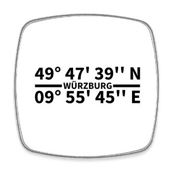 Coordonnées de Würzburg - Magnet carré - blanc - Devant