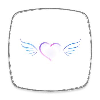 Heart Wings Pink Symbol Love - Square fridge magnet - white - Front
