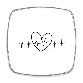 Heartbeat | Herzschlag | Geschenkidee - Viereckiger Kühlschrankmagnet - Weiß - Vorne