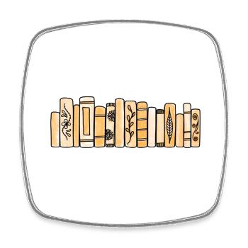 Livres Pastel Orange - Magnet carré - blanc - Devant