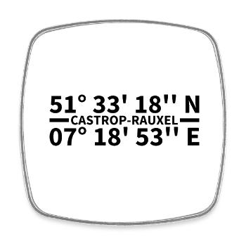 Castrop-Rauxel Koordinaten - Viereckiger Kühlschrankmagnet - Weiß - Vorne