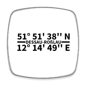 Dessau-Roßlau Koordinaten - Viereckiger Kühlschrankmagnet - Weiß - Vorne