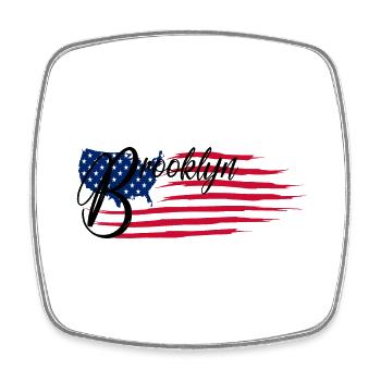 Brooklyn - Square fridge magnet - white - Front