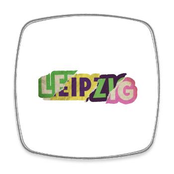 Leipzig Deutschland Stadt Schrift Punk Retro - Viereckiger Kühlschrankmagnet - Weiß - Vorne
