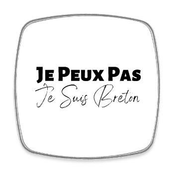 je peux pas je suis breton - idée cadeau breton - Magnet carré - blanc - Devant