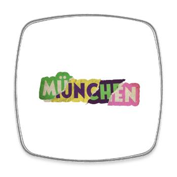 München Deutschland Stadt Schrift Punk Retro - Viereckiger Kühlschrankmagnet - Weiß - Vorne