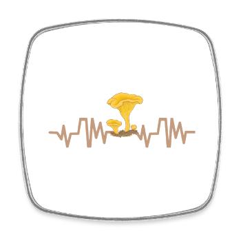 chanterelle mushroom heartbeat mushrooms - Square fridge magnet - white - Front