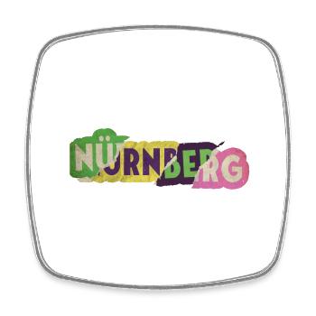 Nuremberg Germany City Font Punk Retro - Square fridge magnet - white - Front