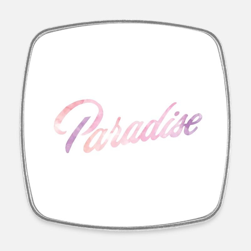 Paradise - paradie - Square fridge magnet - white