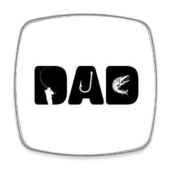 Angler Dad - Cool Father's Day Fishing Fan Custom - Square fridge magnet - white - Front