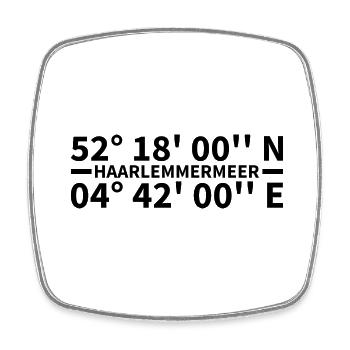 Coordonnées de Haarlemmermeer - Magnet carré - blanc - Devant
