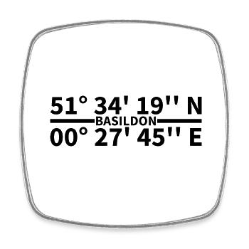 Basildon coordinates - Square fridge magnet - white - Front
