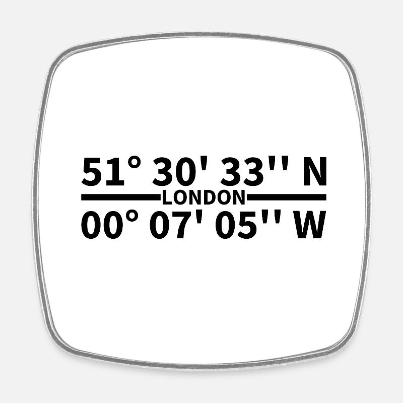 Coordonnées de Londres - Magnet carré - blanc