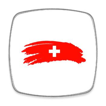 Schweiz Flagge Wappen - Viereckiger Kühlschrankmagnet - Weiß - Vorne